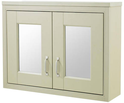 Larger image of Old London Furniture Mirror Cabinet 800x600mm (Pistachio).