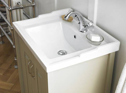 Example image of Old London Furniture Vanity Unit & Ceramic Basin 600mm (Ivory).