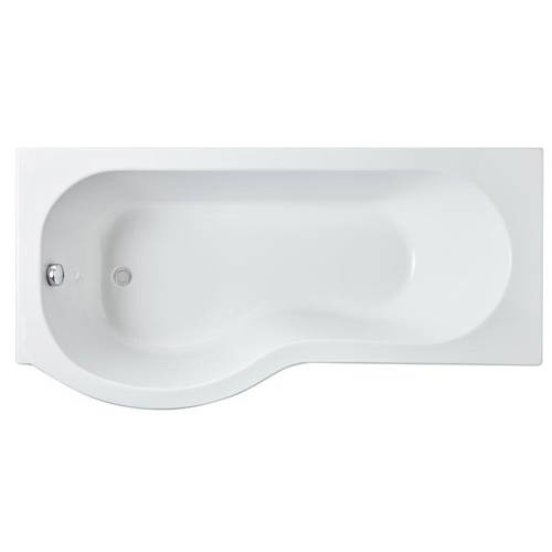 Larger image of Crown Baths P-Shape 1700mm Shower Bath Only (Left Handed).
