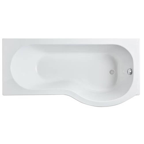 Larger image of Crown Baths P-Shape 1700mm Shower Bath Only (Right Handed).