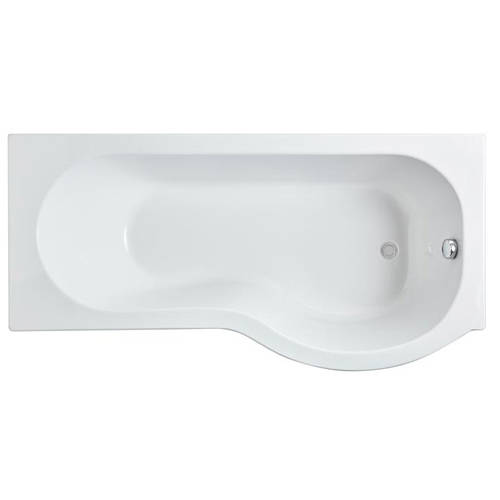 Larger image of Crown Baths P-Shape 1600mm Shower Bath Only (Right Handed).