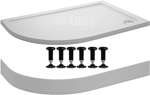 Larger image of Crown Trays Easy Plumb Offset Quad Shower Tray. 1200x800x40mm (LH).