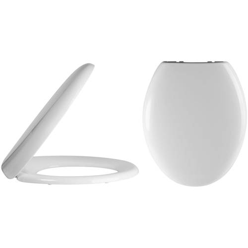 Larger image of Premier Ceramics Standard Round Soft Close Toilet Seat (White).