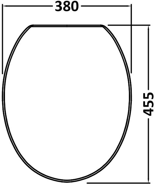 Technical image of Premier Ceramics Standard Round Soft Close Toilet Seat (White).