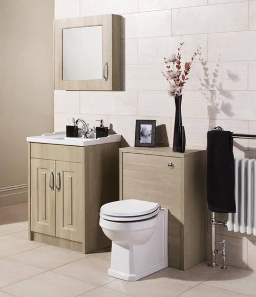 Example image of Old London York Mirror Bathroom Cabinet 600mm (Oak).