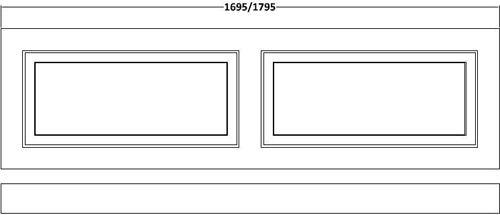 Technical image of Old London York Front Bath Panel 1800mm & End Panel 700mm (White).