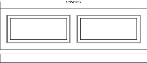 Technical image of Old London York Front Bath Panel 1700mm & End Panel 700mm (Oak).