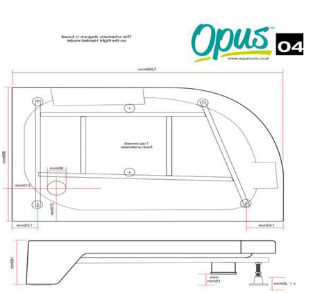 Technical image of Nuie Enclosures Offset Quadrant Cabin 1200x800mm (LH, Black).