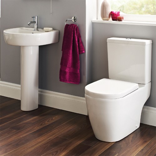 Larger image of Ultra Orb Semi Flush To Wall Toilet With 420mm Basin, Full Pedestal & Seat.