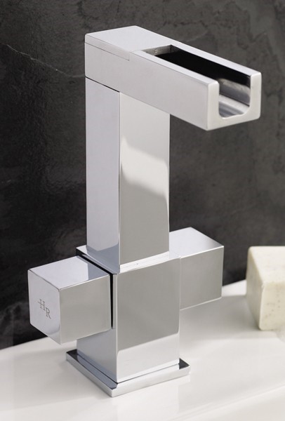 Example image of Hudson Reed Kubix Waterfall Basin Mixer Tap (Chrome).