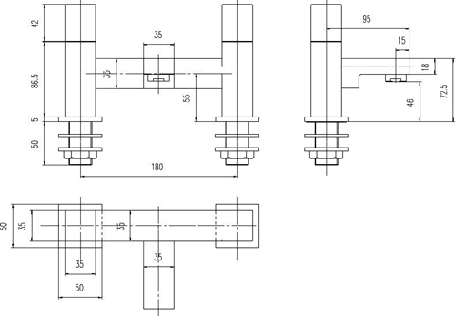 Technical image of Hudson Reed Kubix Bath Filler.