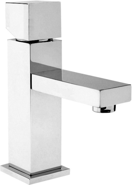 Larger image of Hudson Reed Kubix Basin Mixer Tap With Push Button Waste (Chrome).