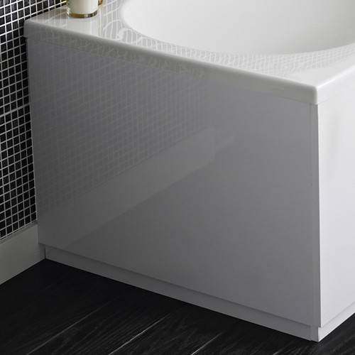 Example image of Hudson Reed Memoir Side & End Bath Panel Pack (Gloss White, 1500x700).