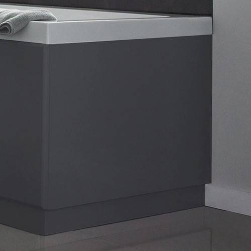 Example image of Hudson Reed Memoir Side & End Bath Panel Pack (Gloss Grey, 1700x700).