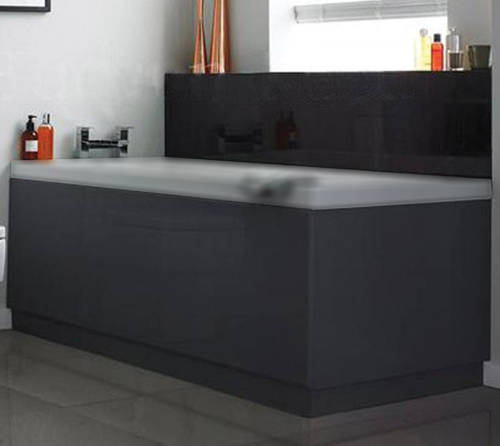 Larger image of Hudson Reed Memoir Side & End Bath Panel Pack (Gloss Grey, 1700x750).