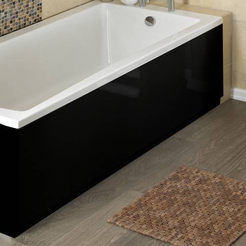 Example image of Hudson Reed Midnight Side & End Bath Panel Pack (Gloss Black, 1700x750).