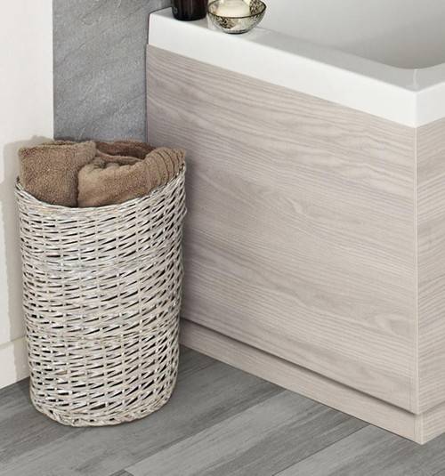 Example image of Hudson Reed Horizon Side & End Bath Panel Pack (White Oak, 1700x700mm).