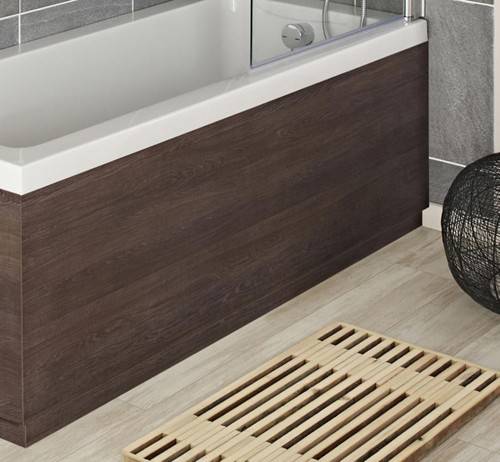 Example image of Hudson Reed Horizon Side & End Bath Panel Pack (Mid Oak, 1700x700mm).