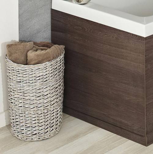 Example image of Hudson Reed Horizon Side & End Bath Panel Pack (Mid Oak, 1700x700mm).