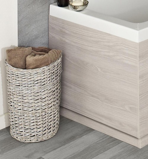 Larger image of Hudson Reed Horizon 700mm End Bath Panel & Plinth (White Sawn Oak).