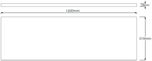 Technical image of Crown Bath Panels Acrylic White Side Bath Panel (1600mm).