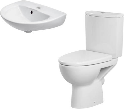 Larger image of Premier Pandora Bathroom Suite With Toilet, 450mm Basin (1TH).