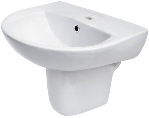 Example image of Premier Pandora Suite With Toilet, 550mm Basin & Semi Pedestal (1TH).