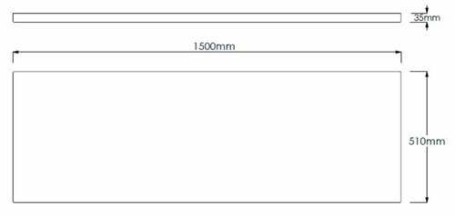 Technical image of Crown Bath Panels Side & End Bath Panel Pack (White, 1500x700mm).