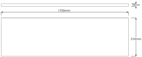 Technical image of Crown Bath Panels Side & End Bath Panel Pack (White, 1700x800mm).