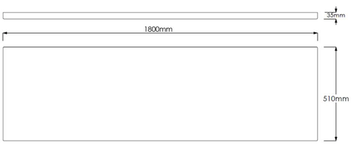 Technical image of Crown Bath Panels Side & End Bath Panel Pack (White, 1800x700mm).