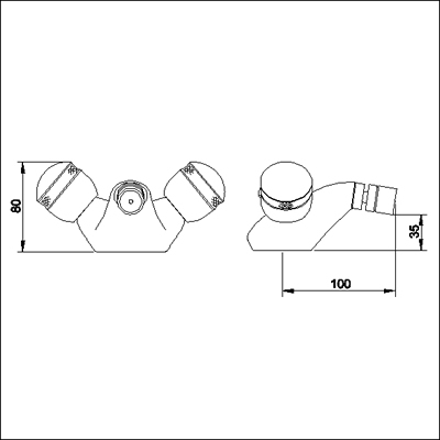 Technical image of Ultra Contour Mono bidet mixer + Free pop up waste (standard valves)