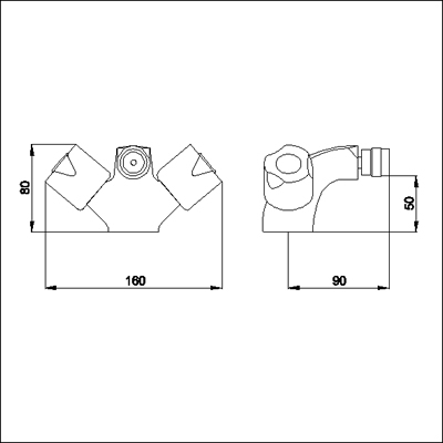 Technical image of Ultra Exact Mono bidet mixer tap with pop up waste (standard valves).