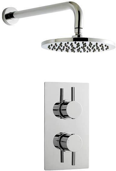 Larger image of Premier Showers Twin Thermostatic Shower Valve & Round Head (Chrome).