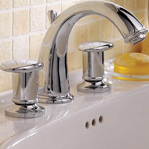 Example image of Ultra Ella Luxury 3 tap hole basin mixer with free pop up waste.