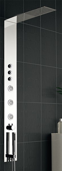 Example image of Hudson Reed Showers Guise Fully Recessed Thermostatic Shower Panel.