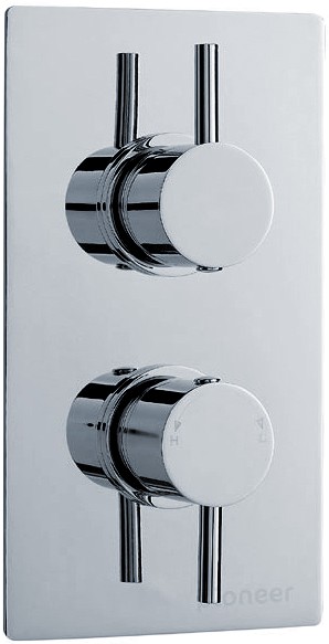 Larger image of Pioneer Twin Concealed Thermostatic Shower Valve, Polymer & Chrome Trim Set.