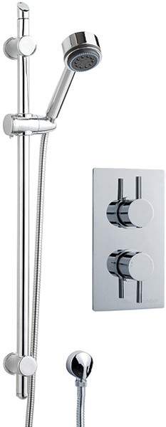 Larger image of Pioneer Twin Thermostatic Shower Valve (Polymer), & Slide Rail Kit.