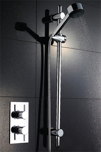 Example image of Pioneer Twin Thermostatic Shower Valve (Polymer), & Slide Rail Kit.