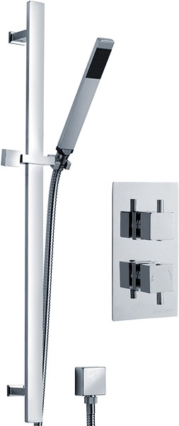 Larger image of Pioneer Twin Thermostatic Shower Valve (Polymer), & Slide Rail Kit.