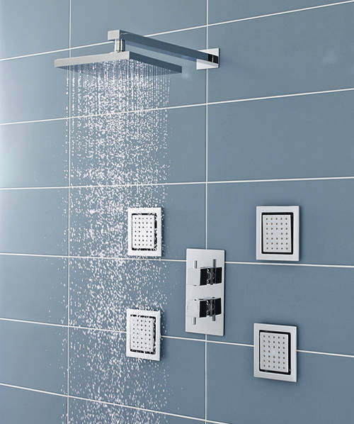 Larger image of Pioneer Thermostatic Shower Valve With Diverter, Head & Body Jets (Polymer)