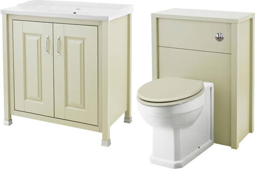 Larger image of Old London Furniture 800mm Vanity & 600mm WC Unit Pack (Pistachio).