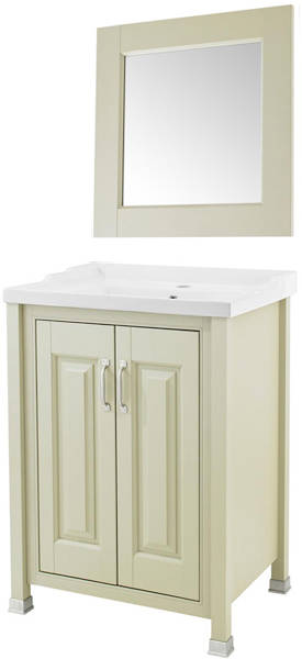 Larger image of Old London Furniture 600mm Vanity & 600mm Mirror Pack (Pistachio).