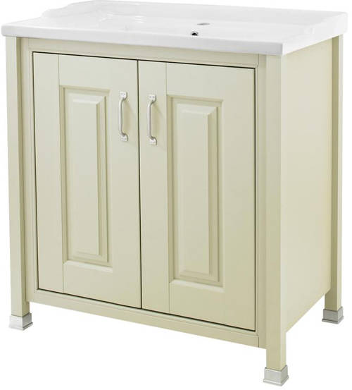 Example image of Old London Furniture 800mm Vanity & Mirror Cabinet Pack (Pistachio).
