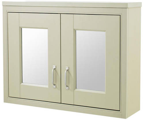 Example image of Old London Furniture 800mm Vanity & Mirror Cabinet Pack (Pistachio).