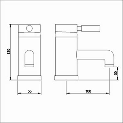 Technical image of Ultra Helix Single lever mono basin tap + Free pop up waste (Gold)