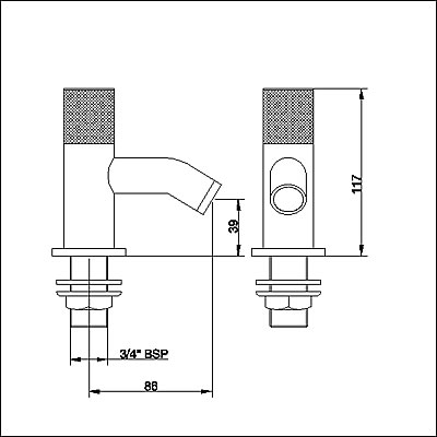 Technical image of Ultra Laser Basin taps (pair)