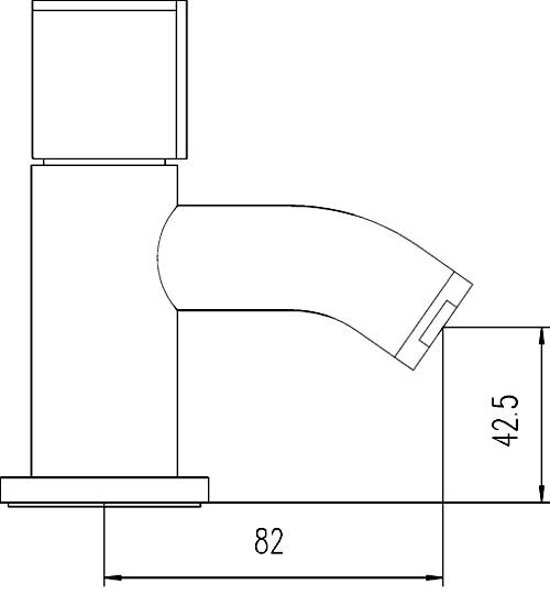 Technical image of Ultra Ecco Bath Taps (Pair, Chrome).