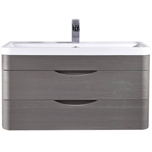 Larger image of Premier Eclipse Wall Hung Vanity Unit & Basin 800mm (Grey Woodgrain).