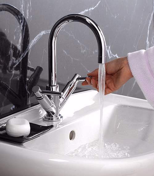 Example image of Hudson Reed Tec Lever Mono Basin Mixer + Pop Up Waste