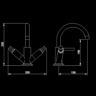 Technical image of Hudson Reed Tec Lever Mono Basin Mixer with Small Spout + Pop Up Waste